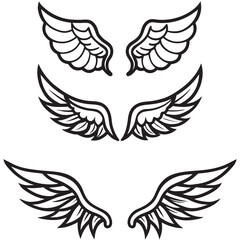 Wings Line Art Vectors