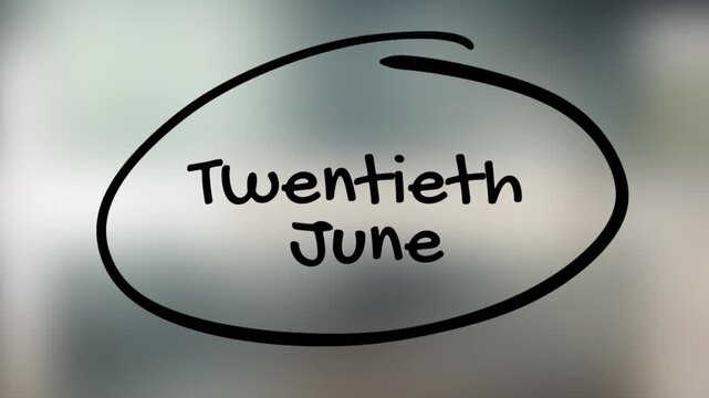 Twentieth June Handwriting with Black Marker on Glass Surface