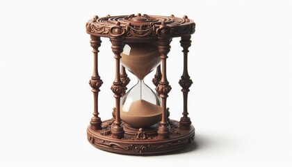 Vintage hourglass symbolizing time, deadline, and business concept. Classic object isolated on neutral background for conceptual design and marketing.