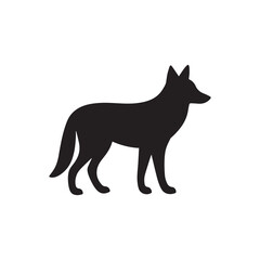 Black and white wolf head vector icon illustration
