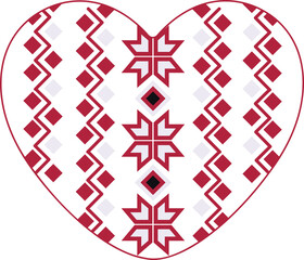 Heart with Traditional Ukrainian Embroidery Pattern