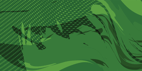 Abstract Rough green Grunge Wave Texture Design Background with Dots, Halftone green Color Pattern, Grunge Texture Gradient.