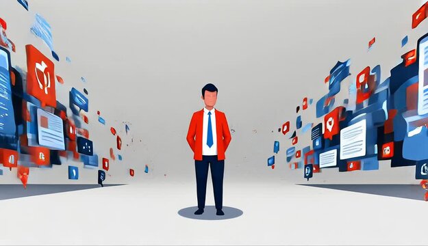 Man navigating digital communication