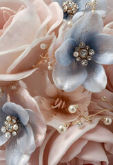 Flower with Jewels Background