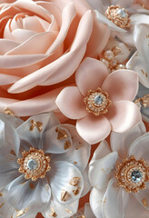 Flower with Jewels Background