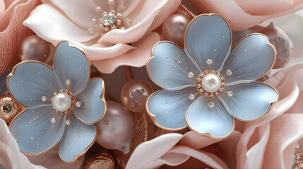 Flower with Jewels Background