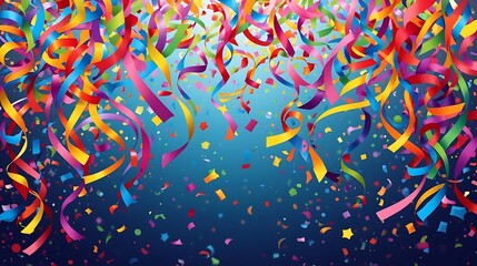 Celebratory confetti and streamers filling the air