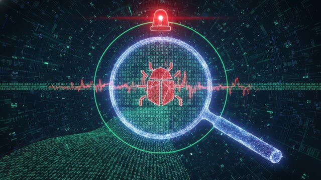Digital Bug Detection Concept. Ai generation - Powered by Adobe