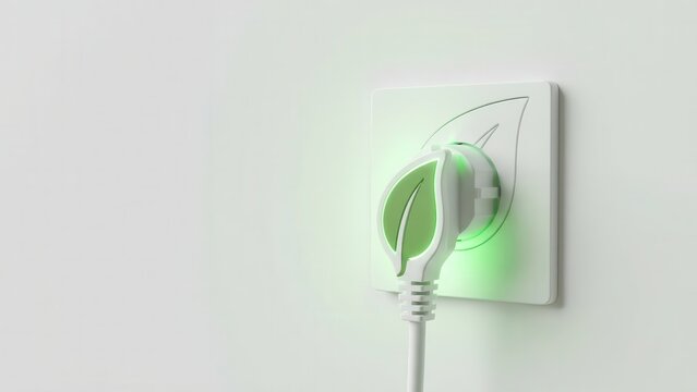 Eco-Friendly Plug with Leaf Design. Ai generation