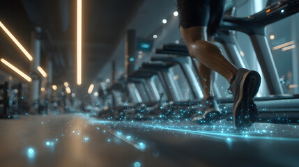 person working out in a gym with modern equipment, generative ai
