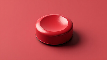 Red 3D alarm button with a glossy finish, isolated on a clean background, symbolizing alert, emergency, warning, or urgent action in a modern design.

