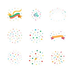 Fototapeta premium Minimalist Party Ribbon Vector Collection for Modern Design Projects.