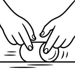 Fototapeta premium Hands shaping clay isolated on white background, Vector, illustration