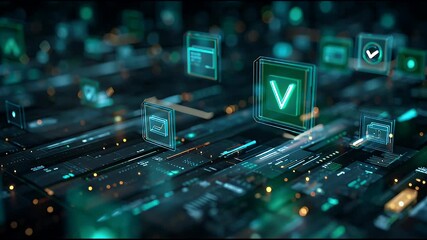 Advanced digital interface ignites with glowing data streams and interconnected network nodes, showcasing futuristic cyber technology and global communication - Powered by Adobe