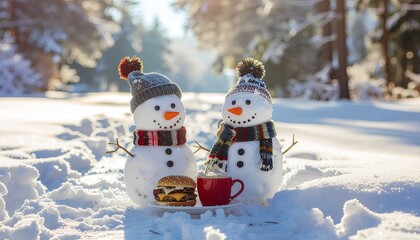Obraz premium snowman on the snow