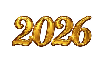Golden 2026 New Year Celebration Concept with Shiny Numbers