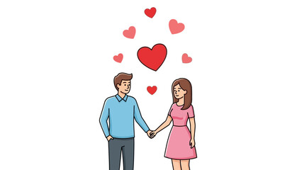 Set of Valentine's Day Icons with Hearts and Gifts