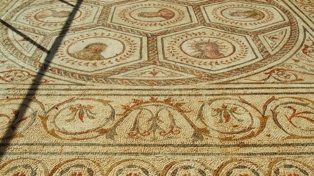 The ruins of Italica, an ancient city located near modern-day Santiponce, close to Seville, Andalusia, Spain founded in 206 BC by Roman general Scipio Africanus