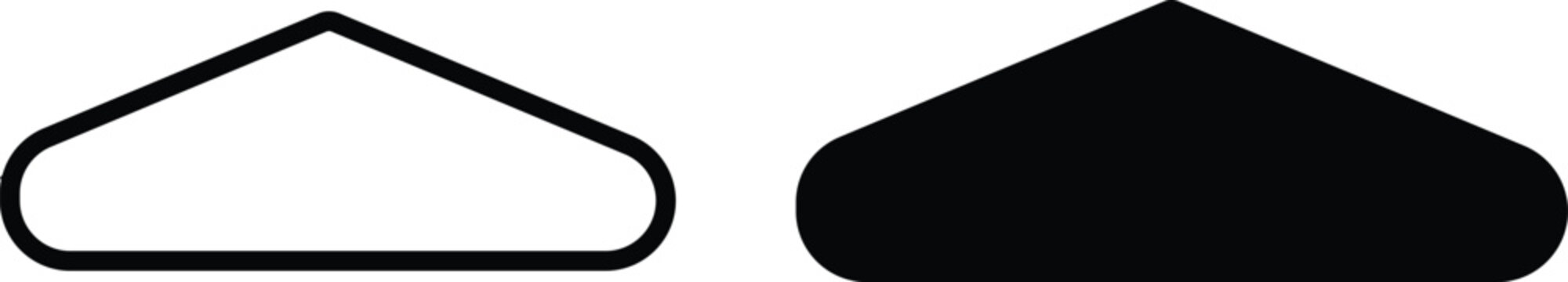 Euro hook hang holes icon. Retail packaging slot symbols. Sombrero hang hole graphic design. Product display and pegboard signs
