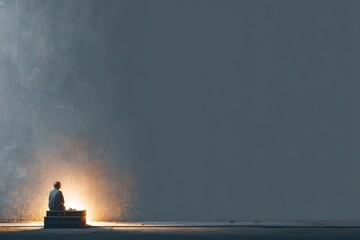 Worker observing bright sparks from metalworking in industrial workshop