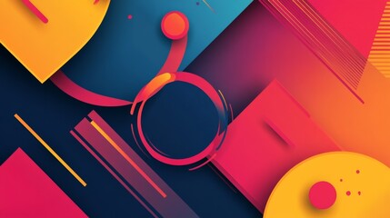 Energetic abstract geometry background with bold shapes and bright modern colors for school campaigns and learning content