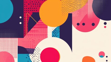 Energetic background with abstract shapes and bright colors for modern school campaigns and creative learning activities