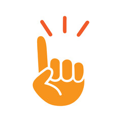 Orange Pointing Finger Icon &ndash; Attention Gesture Symbol