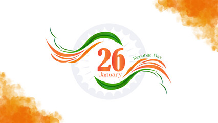 Fototapeta premium 26 January Republic Day vector illustration featuring clean and modern Indian patriotic design. Ideal for posters, banners, greeting cards, social media posts, website headers, flyers, presentations