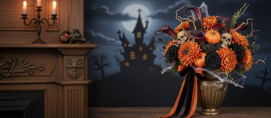 beautiful bouquet of appealing halloween flowers