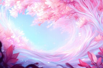 Enchanting Floral Canopy: A vibrant scene unfolds beneath a canopy of blossoming trees, their petals painted in soft hues. a sanctuary where nature's artistry thrives.