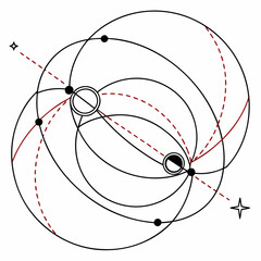 Mathematical Representation of Three Body Orbit System with Trajectories © md solaimas