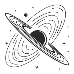 Black hole with swirling accretion disk and stars gravitational swirl © md solaimas