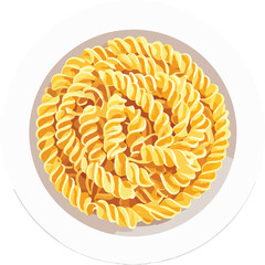 Delicious Pasta Plate with Perfect Spiral Noodles, Gourmet Italian Cuisine, Culinary Art, and Appetizing Food Styling Concept
