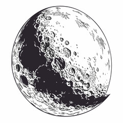 Black and white of moon with craters and shadow space © md solaimas