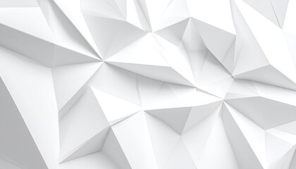 Abstract White Geometric Background with Sharp Angles and Shadows.