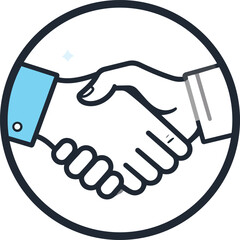 Stylized Handshake Forming a Perfect Circular Outline Symbolizing Unity and Partnership