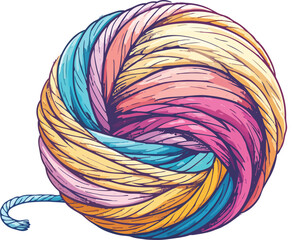 Soft Wool Yarn Ball Unrolling in a Gentle Curved Line Symbolizing Crafting and Cozy Creativity