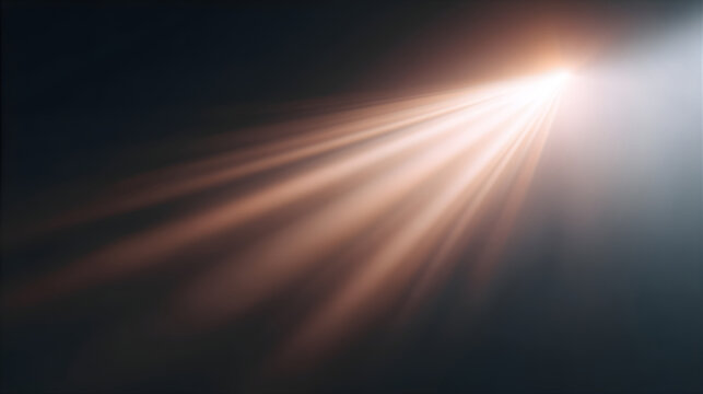 Golden light rays on dark background for Christian prayer and worship. Divine illumination and spirituality concept.