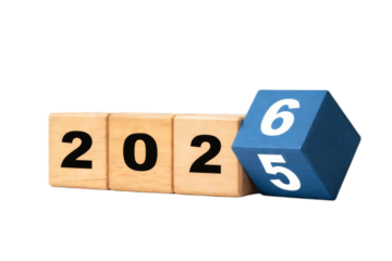 New Year 2026 Wooden Blocks Countdown Concept Isolated