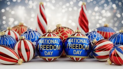 Celebrating national freedom day with patriotic ornaments and candy canes