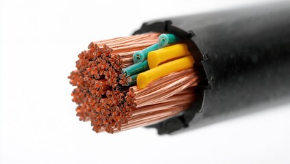 Industrial electrical wiring concept highlighting technology and connectivity