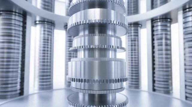 Mechanical Marvel: A close-up shot of an intricate machine, showcasing the marvel of engineering and design with a focus on its gears, and overall metallic appearance.