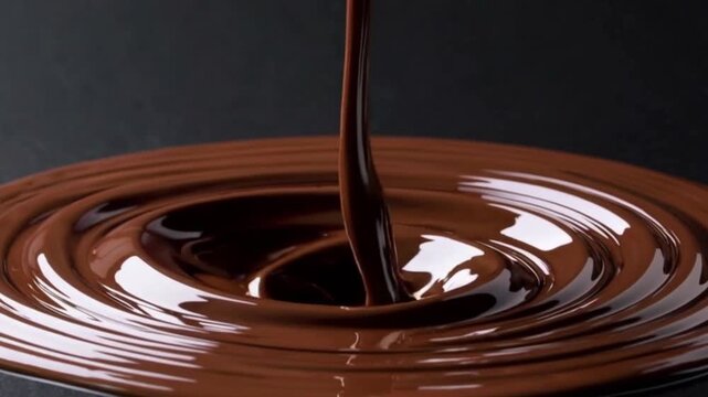melted liquid chocolate. Filmed on a high-speed camera at 1000 fps. High quality FullHD footage. 