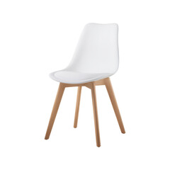 Modern Chair With Wooden Legs. Contemporary Furniture Design For Home And Office Spaces. Isolated On Transparent Background