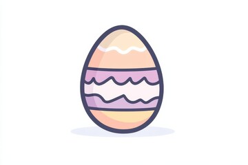Colorful Easter egg icon design with simple outline and soft fill on white background ideal for modern user interface elements and Easter themed graphics