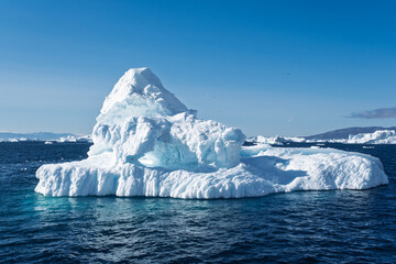 Closeup of Blue Glacial Ice in Disko Bay, Greenland © Michel