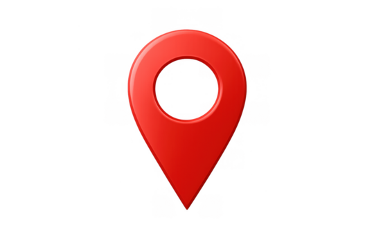 Red location pin 3d rendering for navigation, mapping, destination, and travel on a transparent background - Powered by Adobe