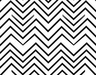 Black and white zigzag pattern composed of thick, parallel lines forming a repetitive chevron design, visually striking and rhythmic