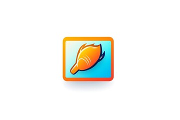 Vibrant orange flame icon on blue background
