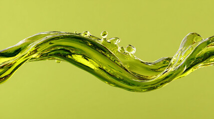 Smooth green gel flowing in wave-like texture, symbolizing freshness, hydration, and natural luxury, ideal for cosmetic, wellness, and beauty branding visuals